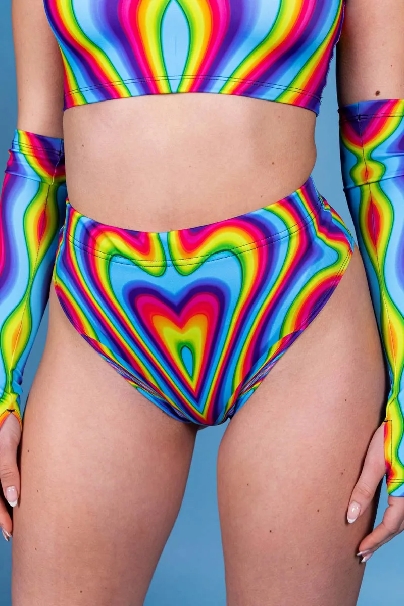 Rainbow Meltdown Thong Shorts