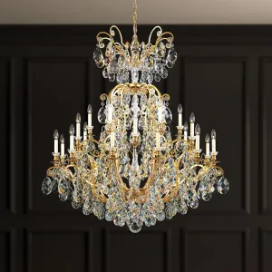 Renaissance 25 Light Black Chandelier with Crystals from Swarovski