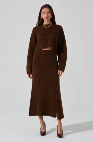 Sinisa Brushed Wool Midi Skirt