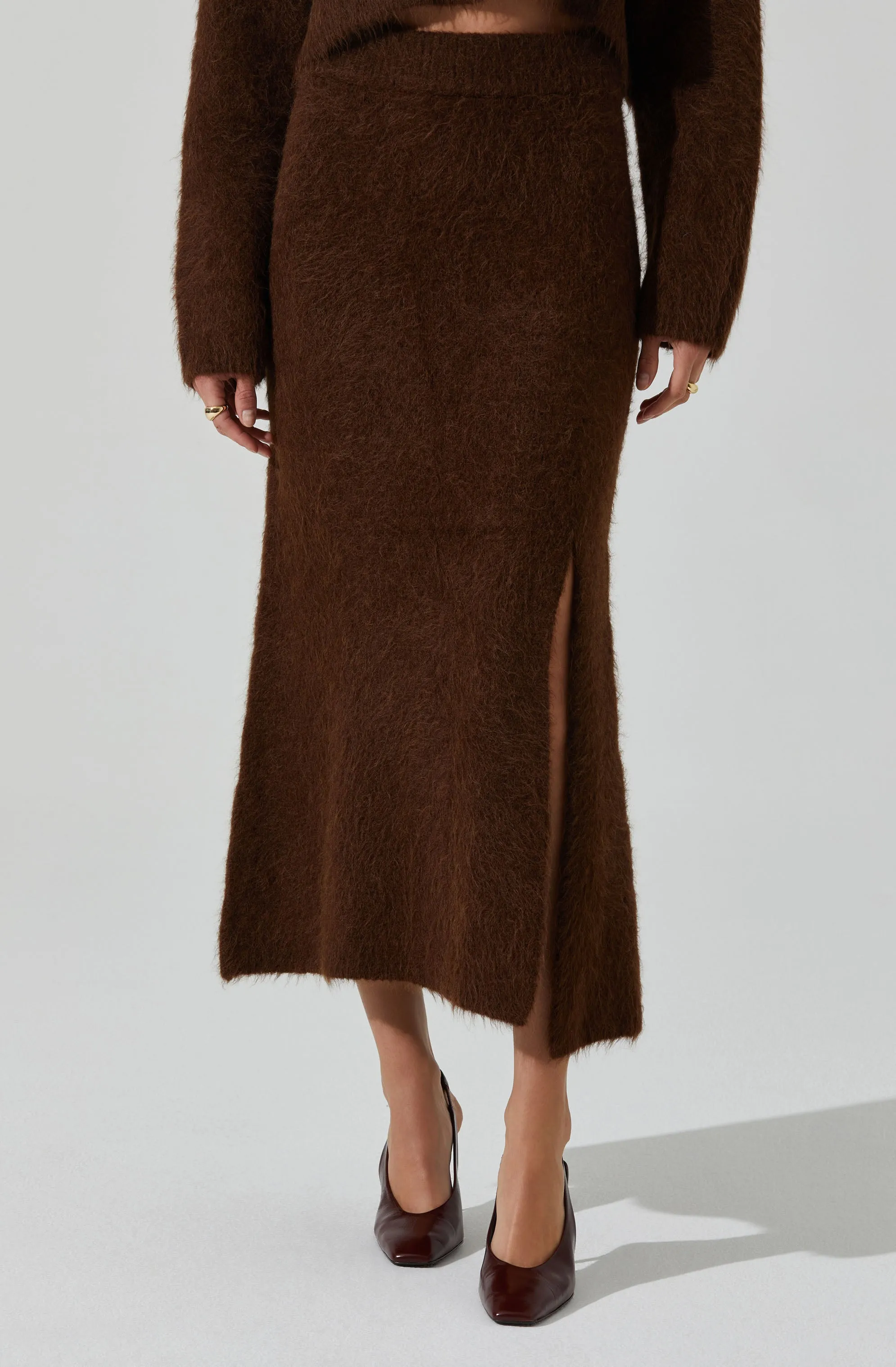 Sinisa Brushed Wool Midi Skirt