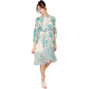 Summer Blue Floral Print Dress