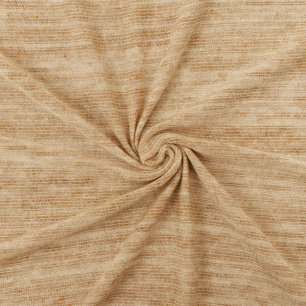 Tan Beige-Ivory Slub Stretch Rayon Spandex Jersey Knit Fabric