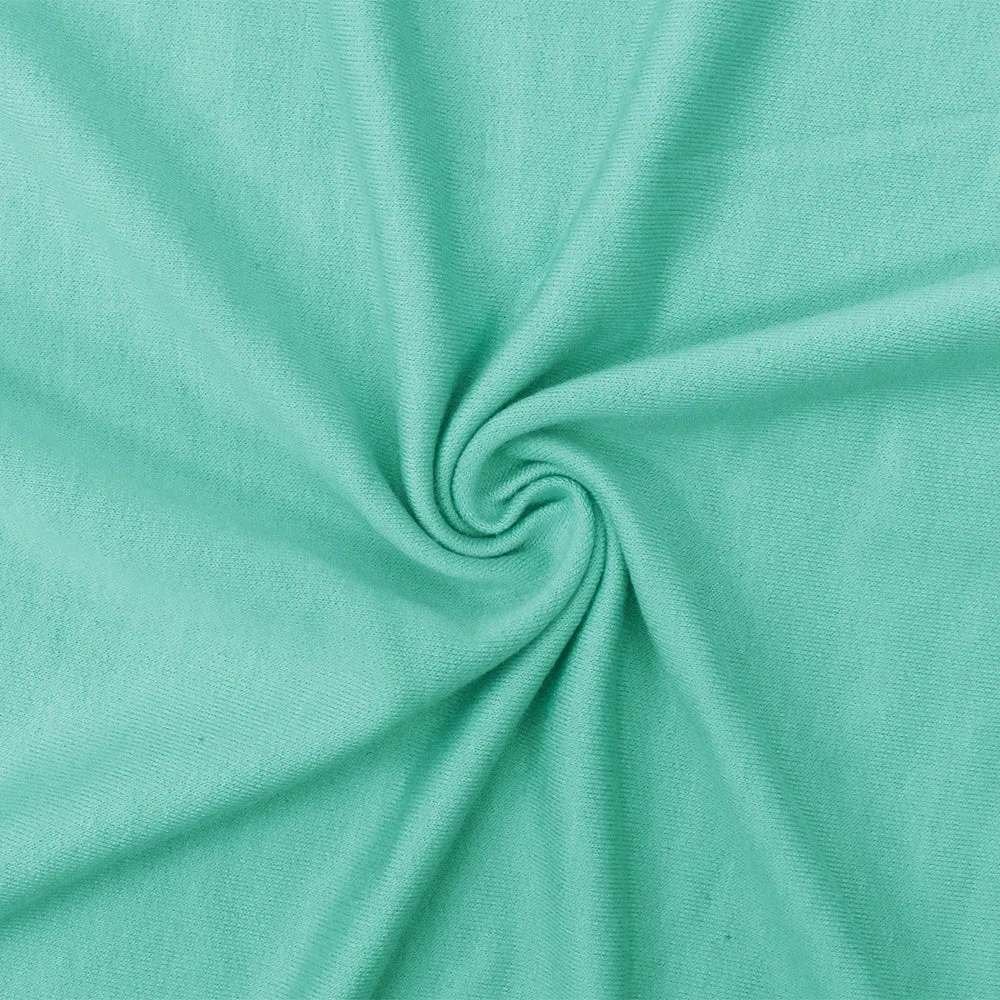 Teal Solid Stretch Bamboo Spandex Baby French Terry Knit Fabric