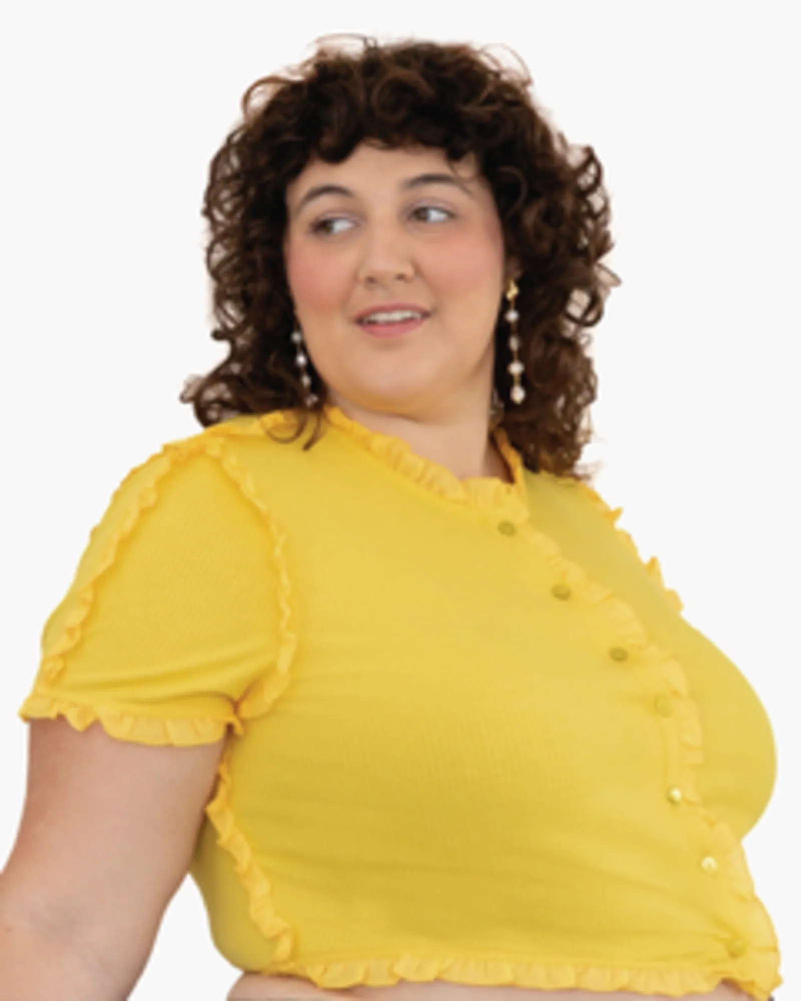 Tessa Ruffled Button-Down Blouse | Lemon