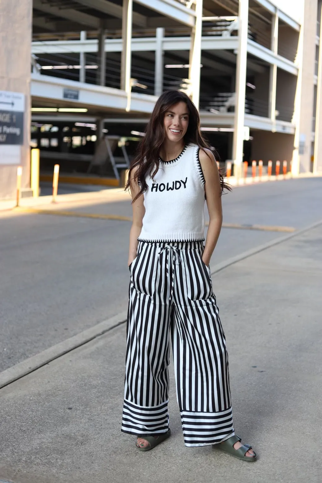 TH2109 BLACK /WHITE STRIPE PANT(7)