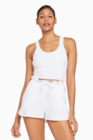 Thalia Organic Rib Shorts - White Organic Rib