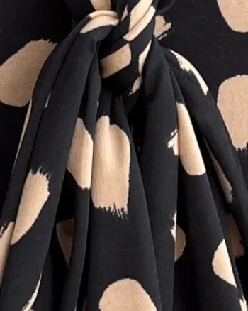 Tie Neck Pussy Cat Blouse | Black Paint Strokes