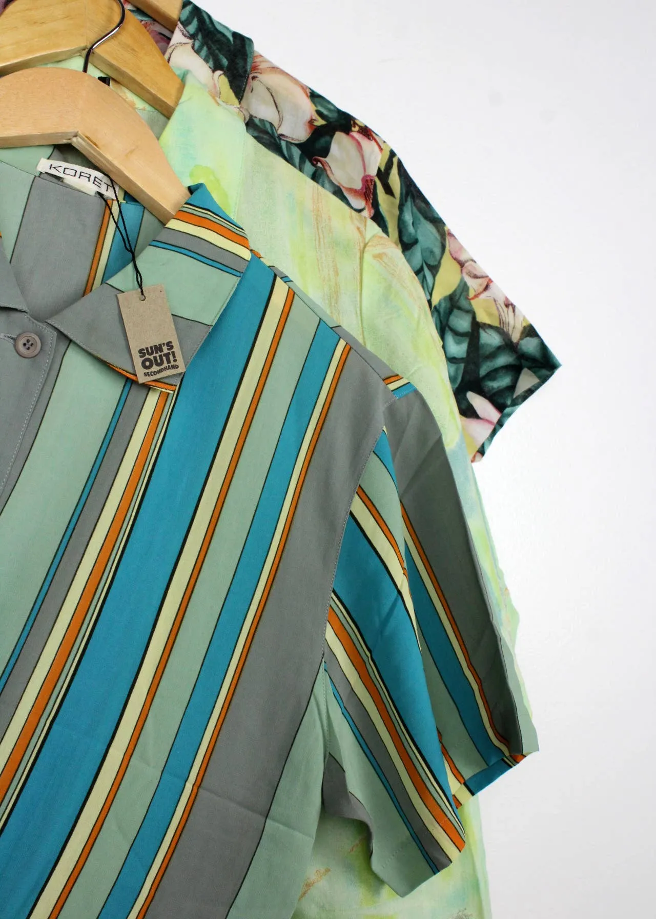 Vintage Short-Sleeve Button Up Blouse - Original Length