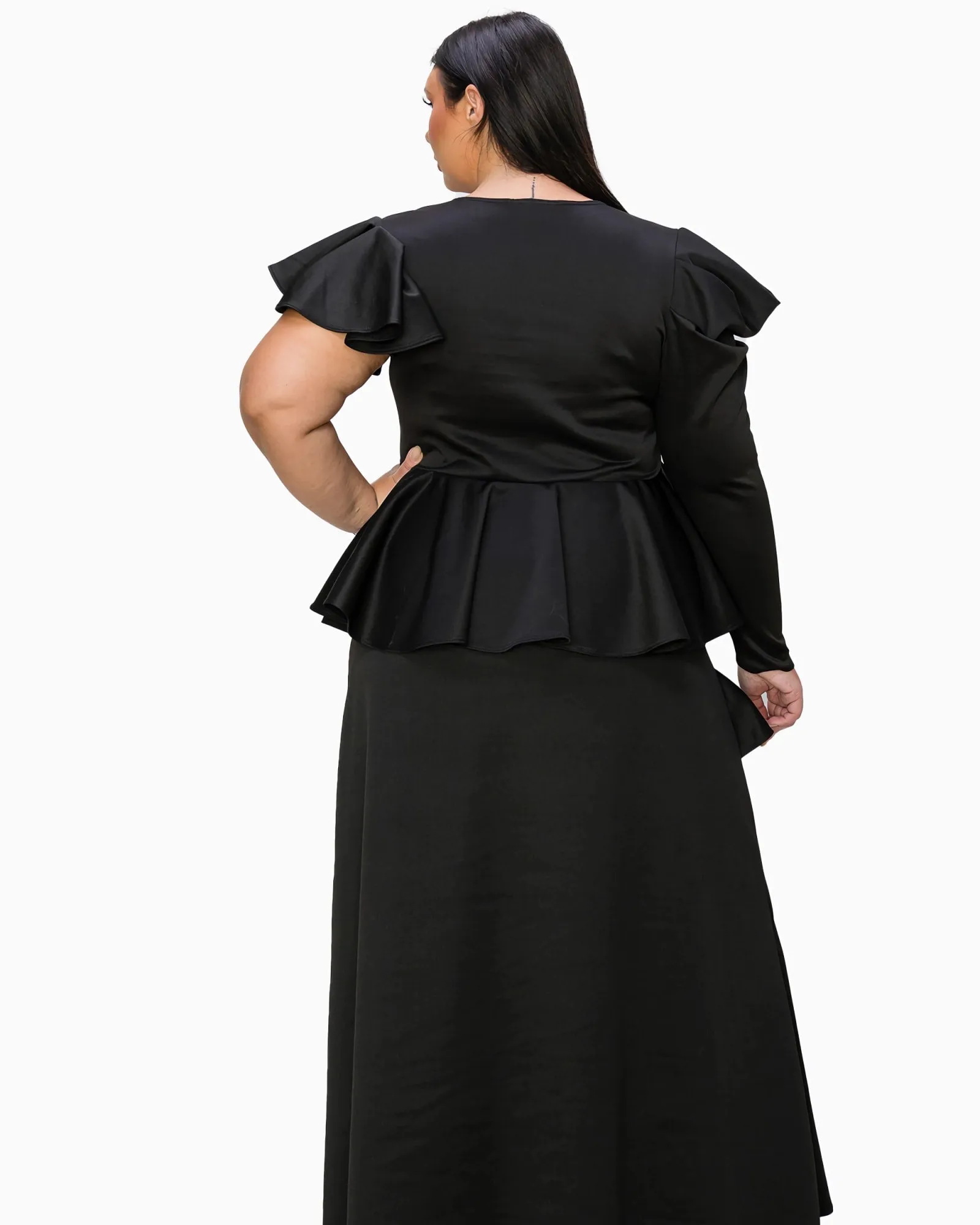 Vivienne Ruffled Maxi Dress | Black