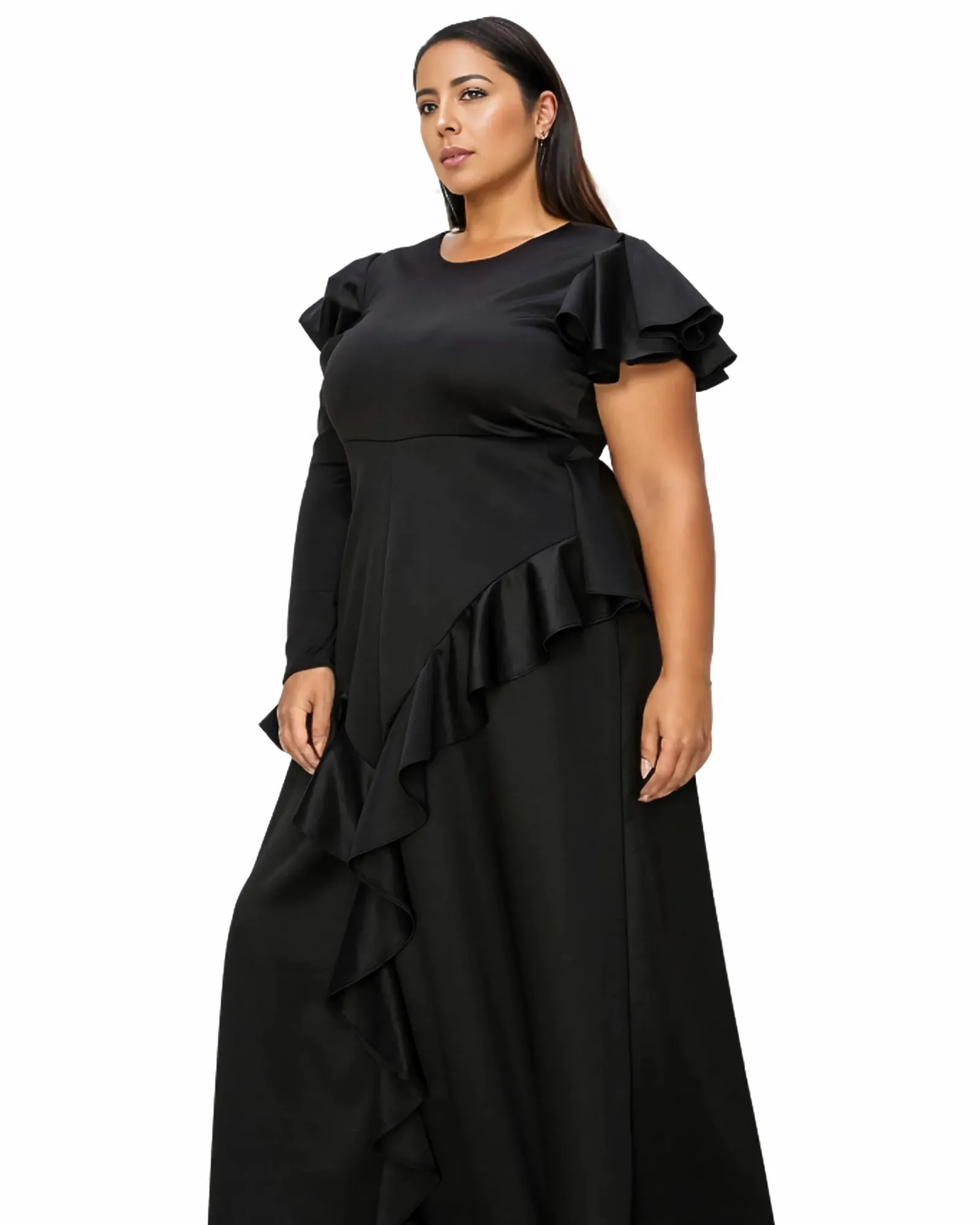 Vivienne Ruffled Maxi Dress | Black