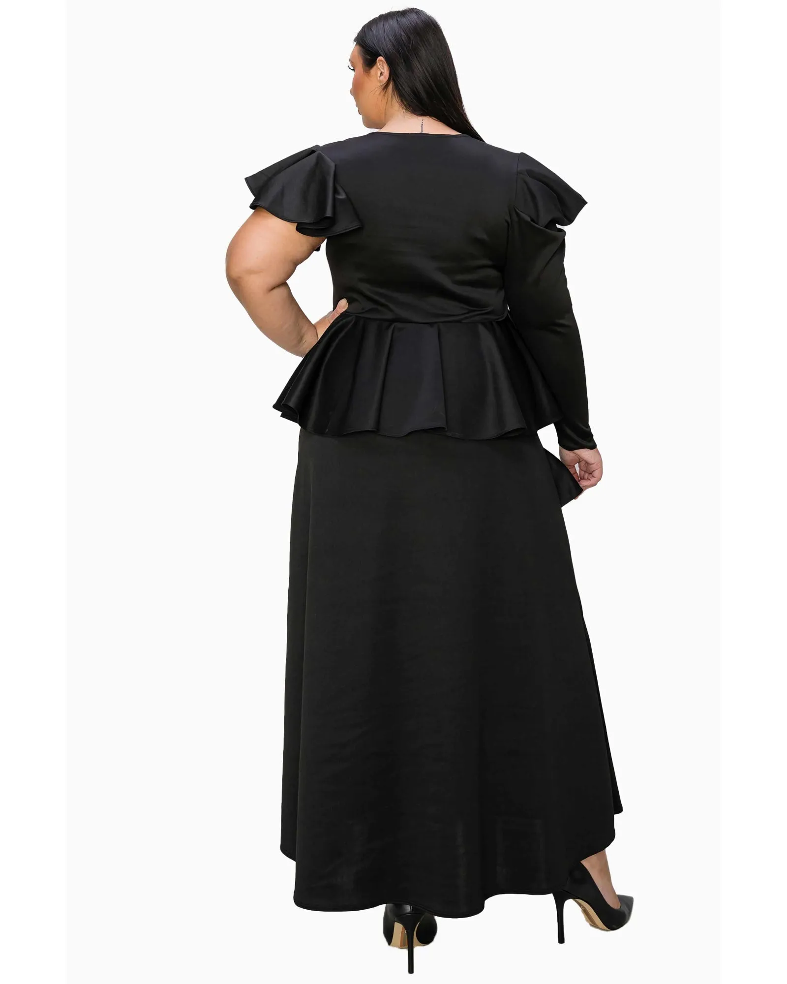 Vivienne Ruffled Maxi Dress | Black